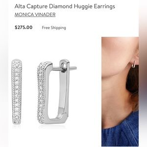 Stunning Alta Capture Diamond Huggie Earrings by Monica Vinader